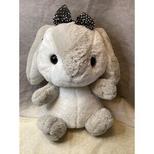 Pote Usa Loppy Amuse Black & White Polka Bow Bunny Rabbit Large Size 17" Tags